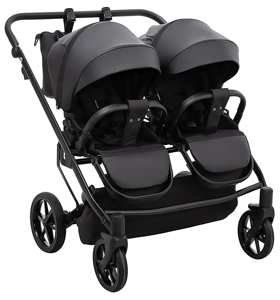 Коляска для двойни 2 в 1 Adamex Leo Duo Eco SA-2 чорний