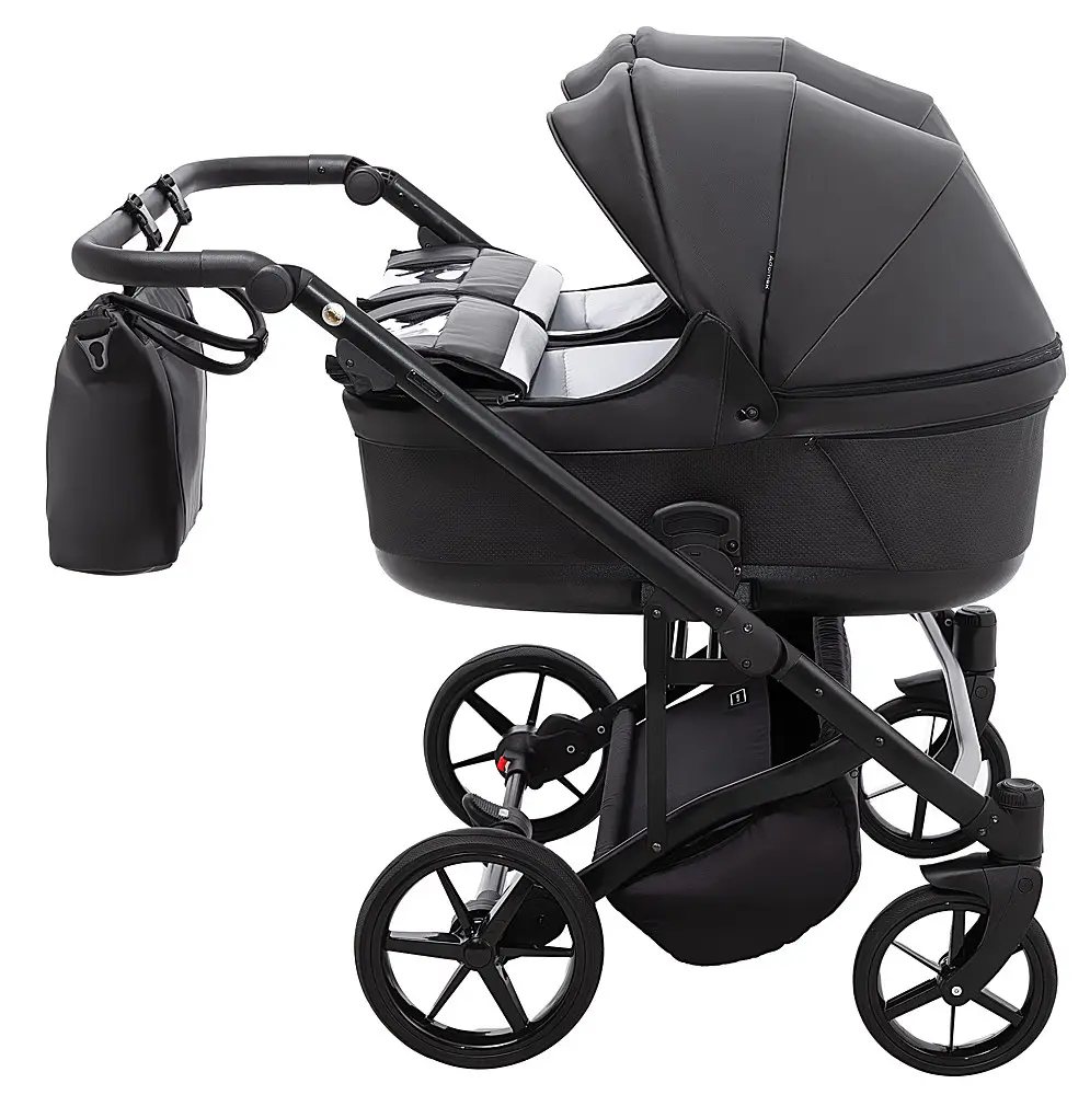 Коляска для двойни 2 в 1 Adamex Leo Duo Eco SA-2 чорний