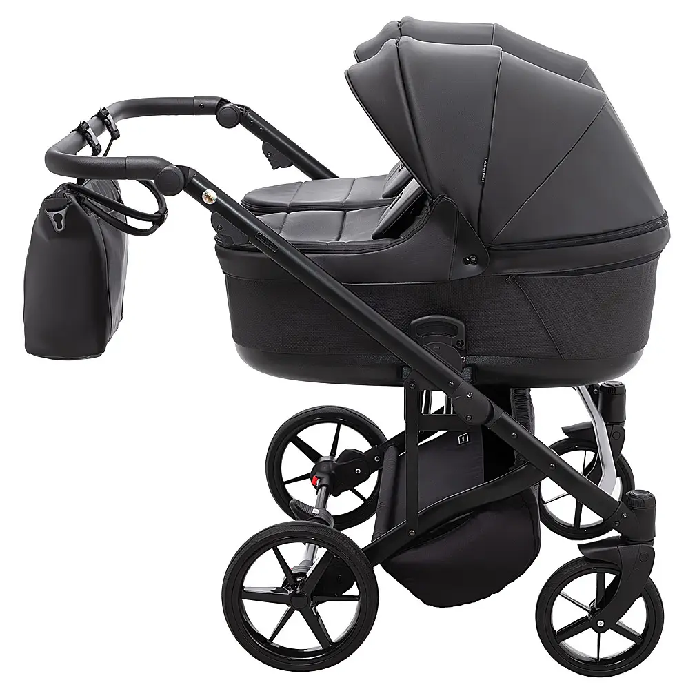 Коляска для двойни 2 в 1 Adamex Leo Duo Eco SA-2 чорний
