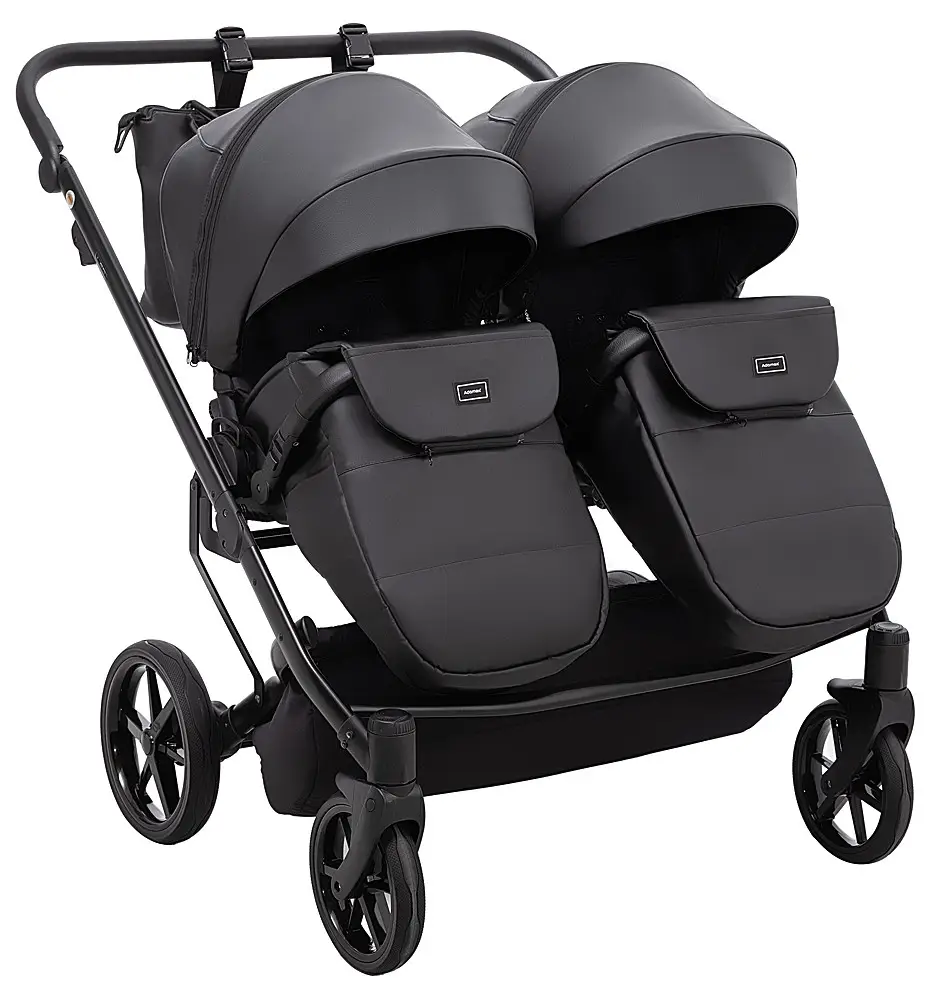 Коляска для двойни 2 в 1 Adamex Leo Duo Eco SA-2 чорний
