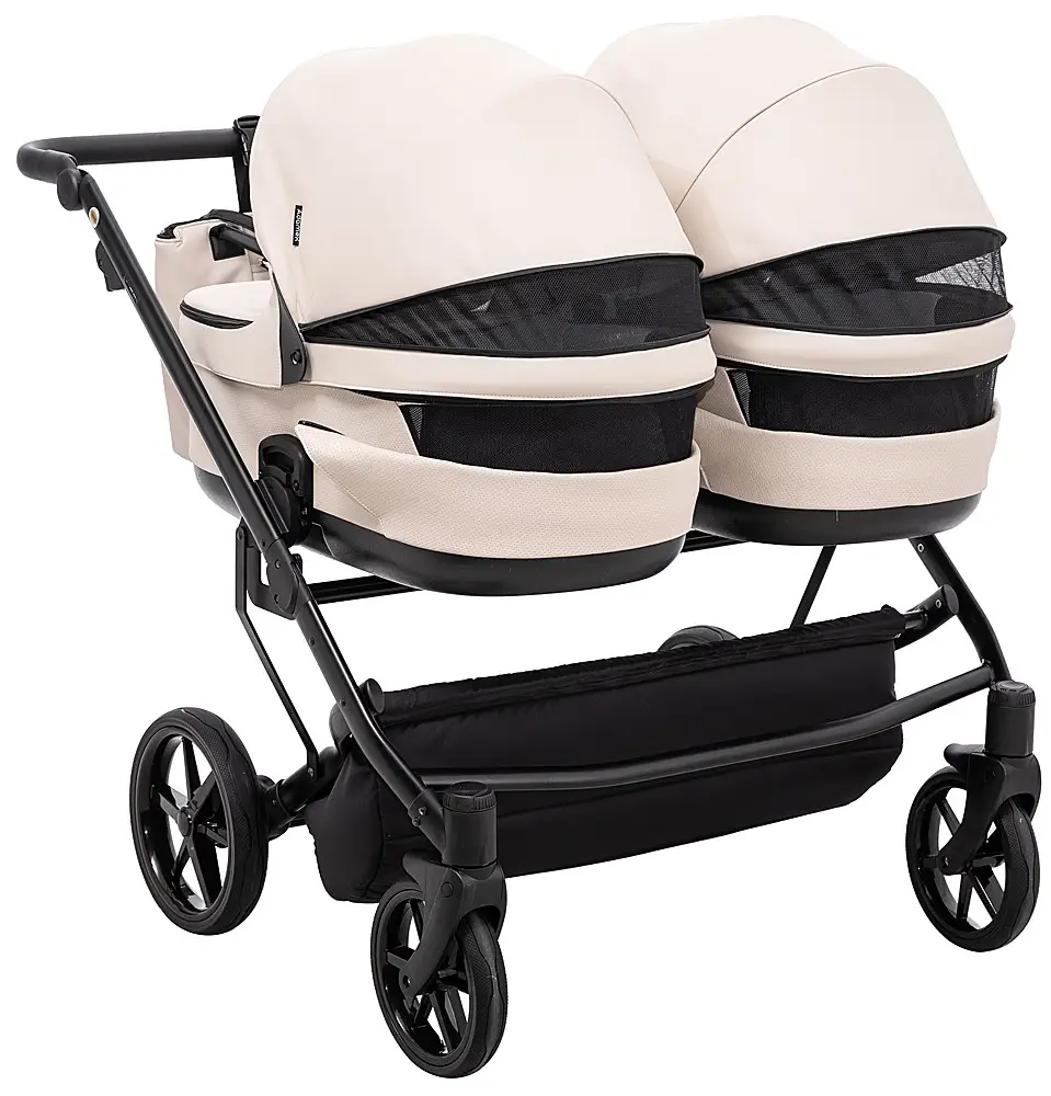 Коляска для двойни 2 в 1 Adamex Leo Duo Eco SA-7 латте