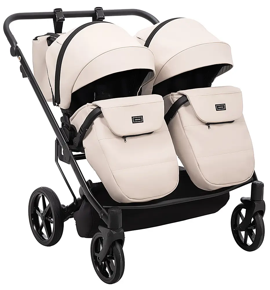 Коляска для двойни 2 в 1 Adamex Leo Duo Eco SA-7 латте