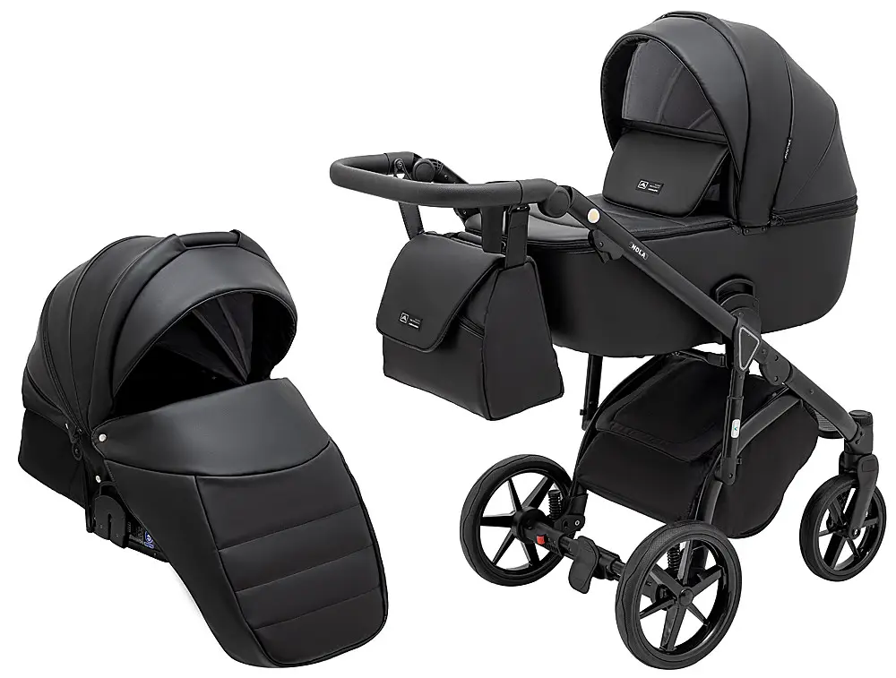 Детская коляска 2 в 1 Adamex Nola Eco SA-2 черный
