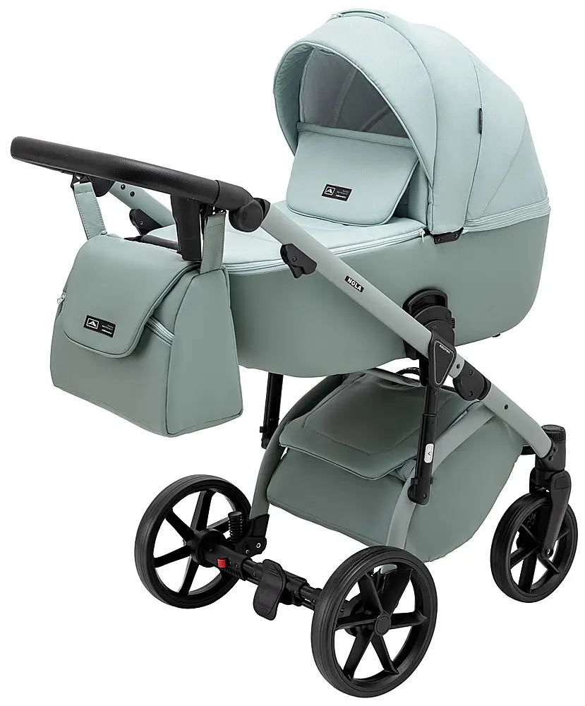 Детская коляска 2 в 1 Adamex Nola Natura 8 mint