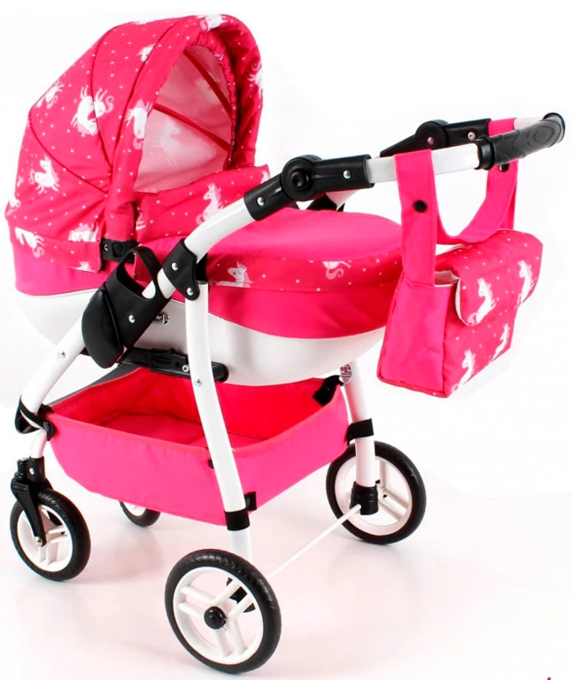 Коляска для кукол Adbor Lily Sport  LS-23, розовый/белый
