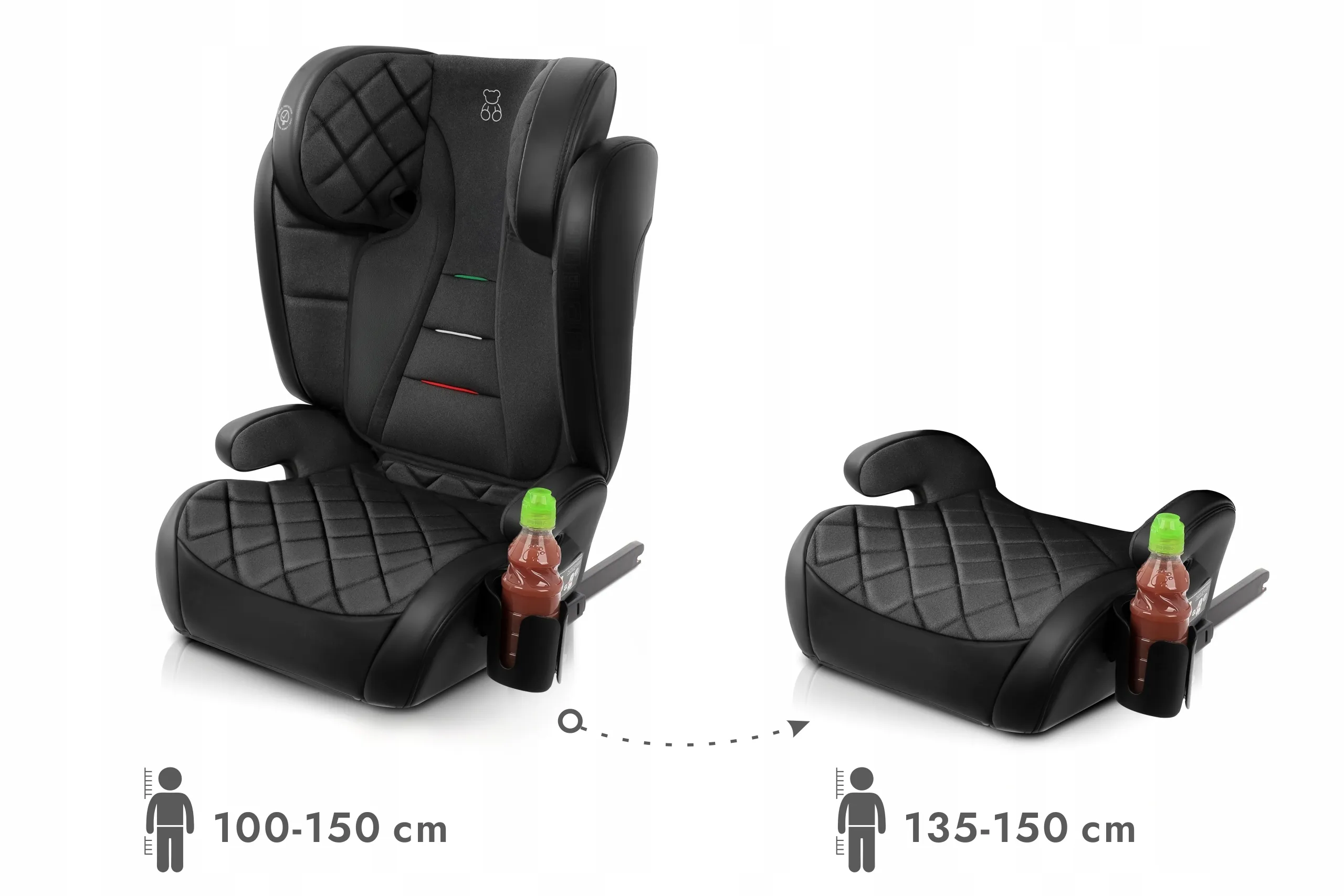 Автокресло Traveller Ezio 2 в 1 Black 100-150 см
