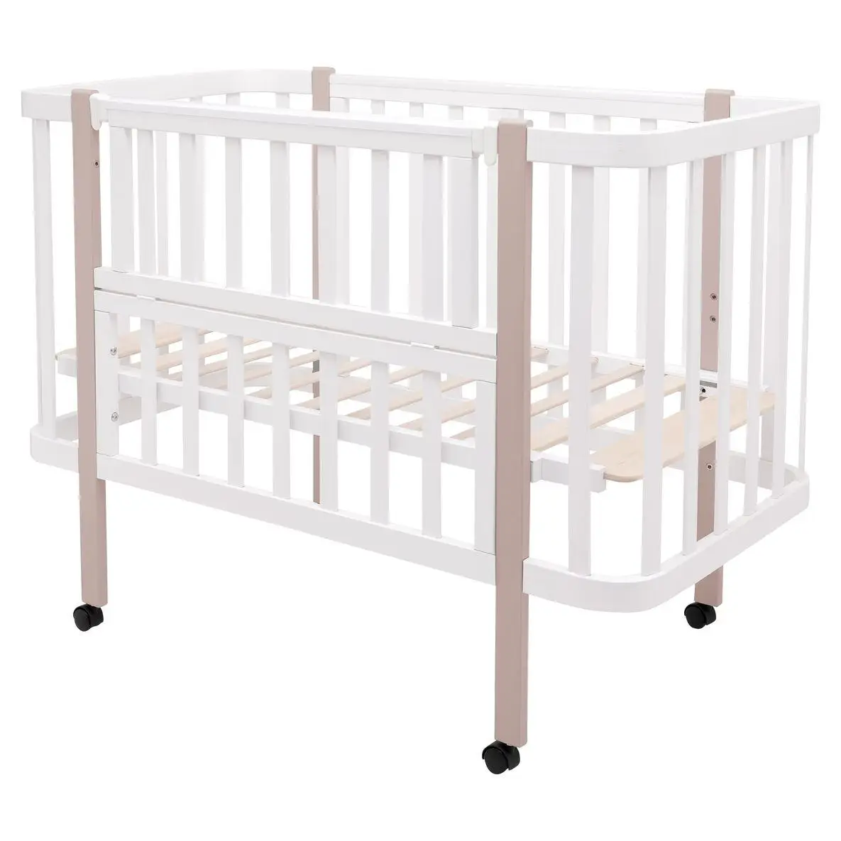 Детская кроватка-трансформер Babyroom Луна LU-1 белый / капучино