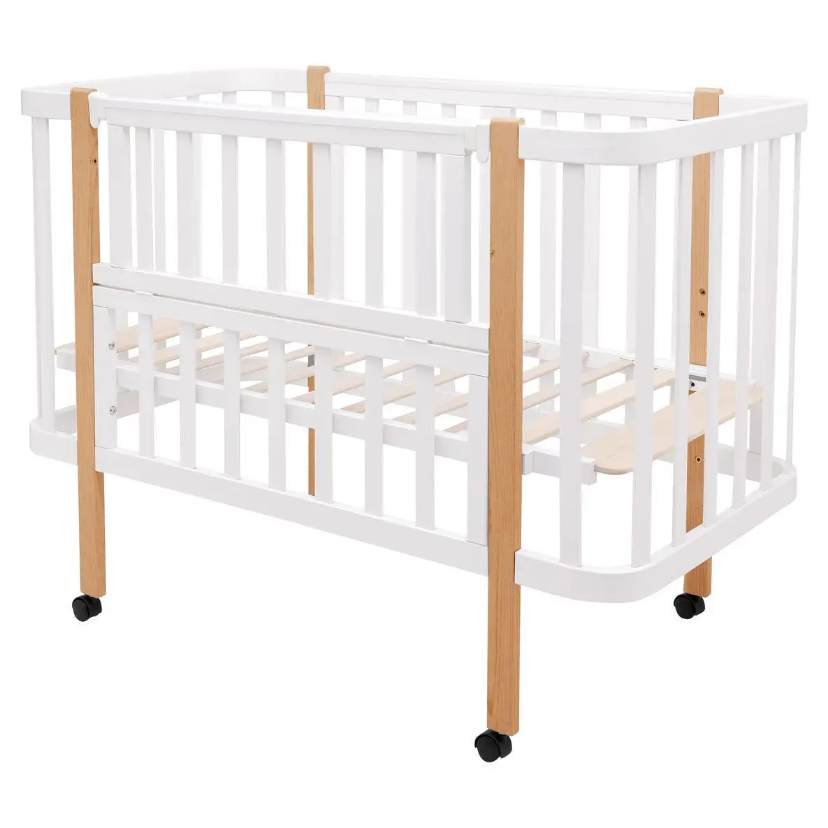 Детская кроватка-трансформер Babyroom Луна LU-1 белый / натуральный
