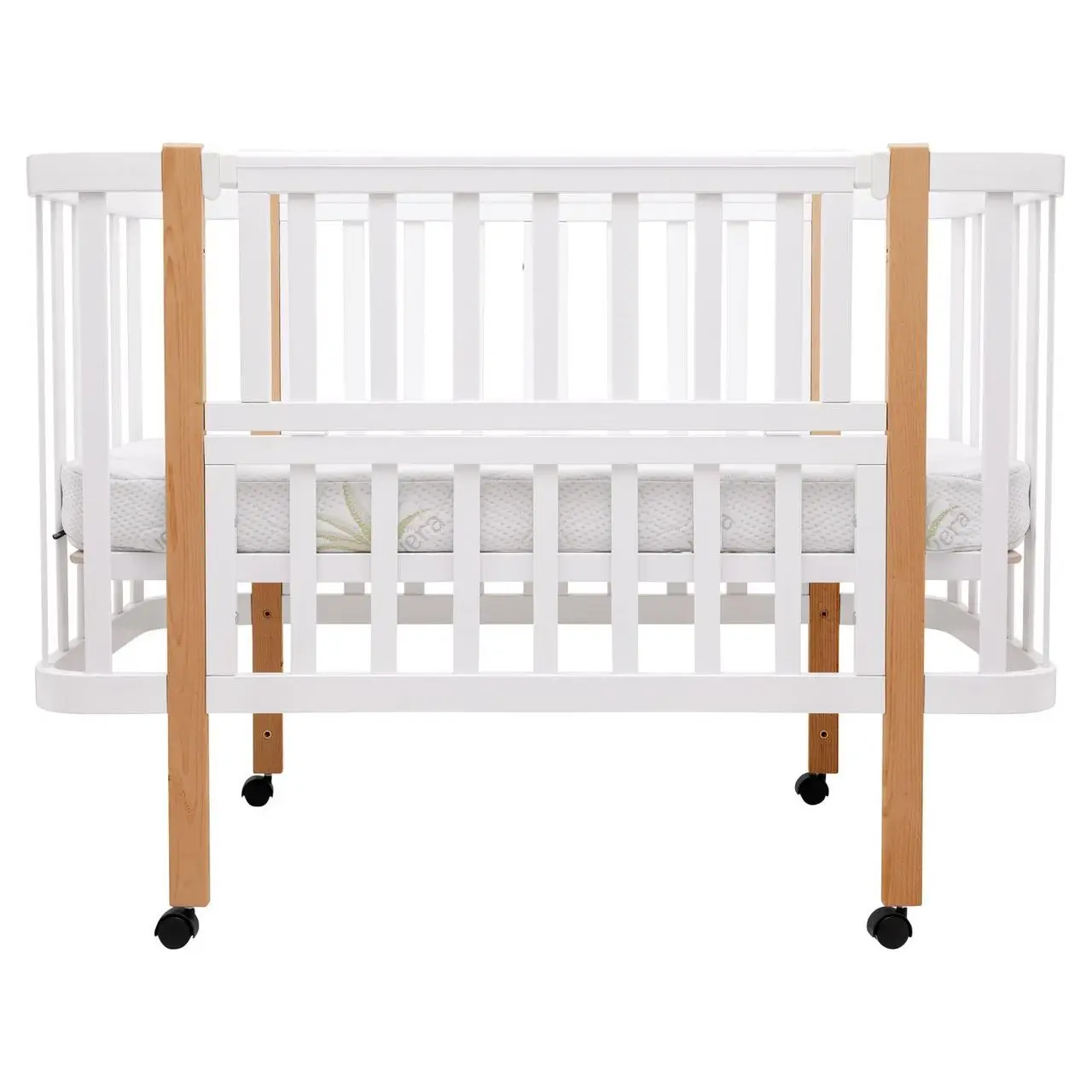 Дитяче ліжечко-трансформер Babyroom Місяць LU-1 білий / натуральний