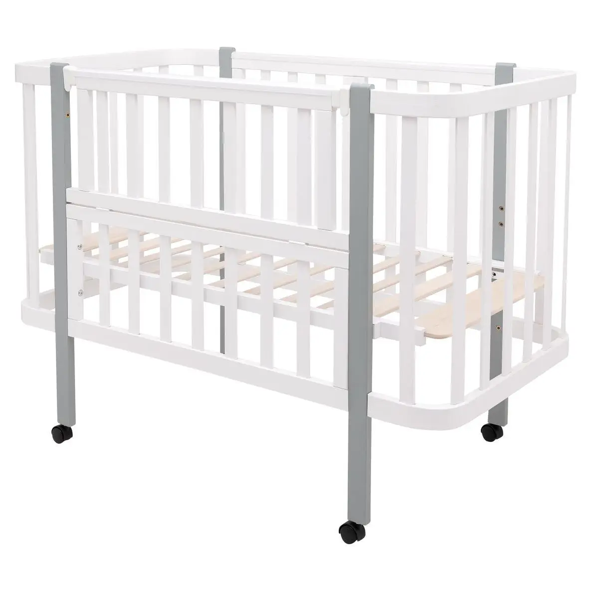 Детская кроватка-трансформер Babyroom Луна LU-1 белый / серый