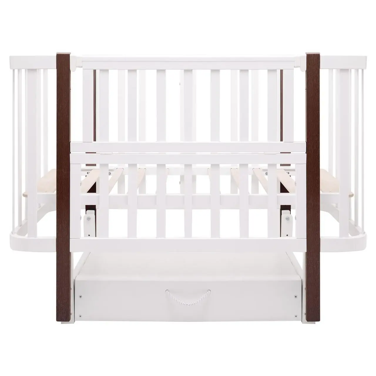 Дитяче ліжечко-трансформер Babyroom Луна LU-3 маятник, ящик белый / венге