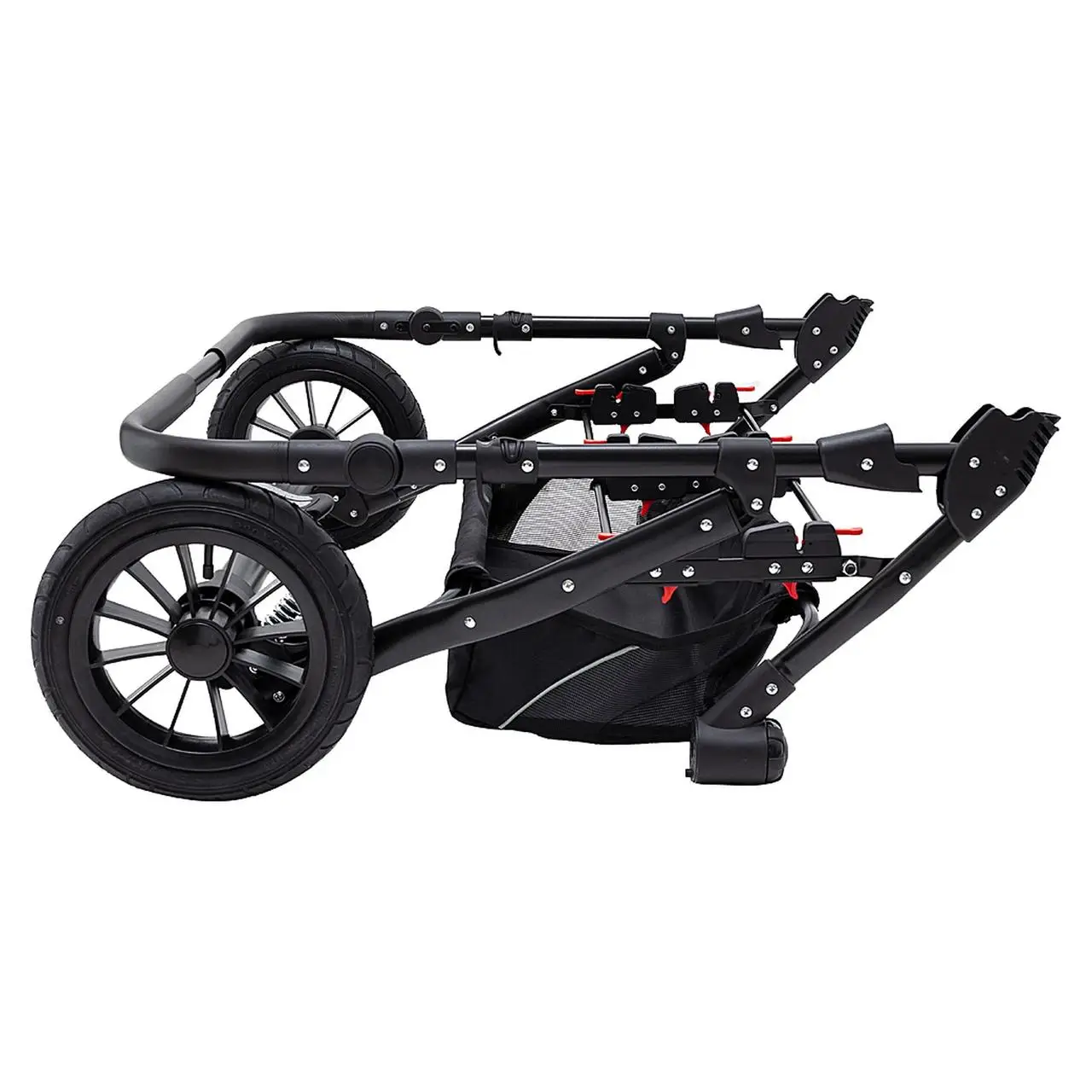 Коляска 2 в 1 для двойни Bair Sorento DUO BS-04 графит/черный