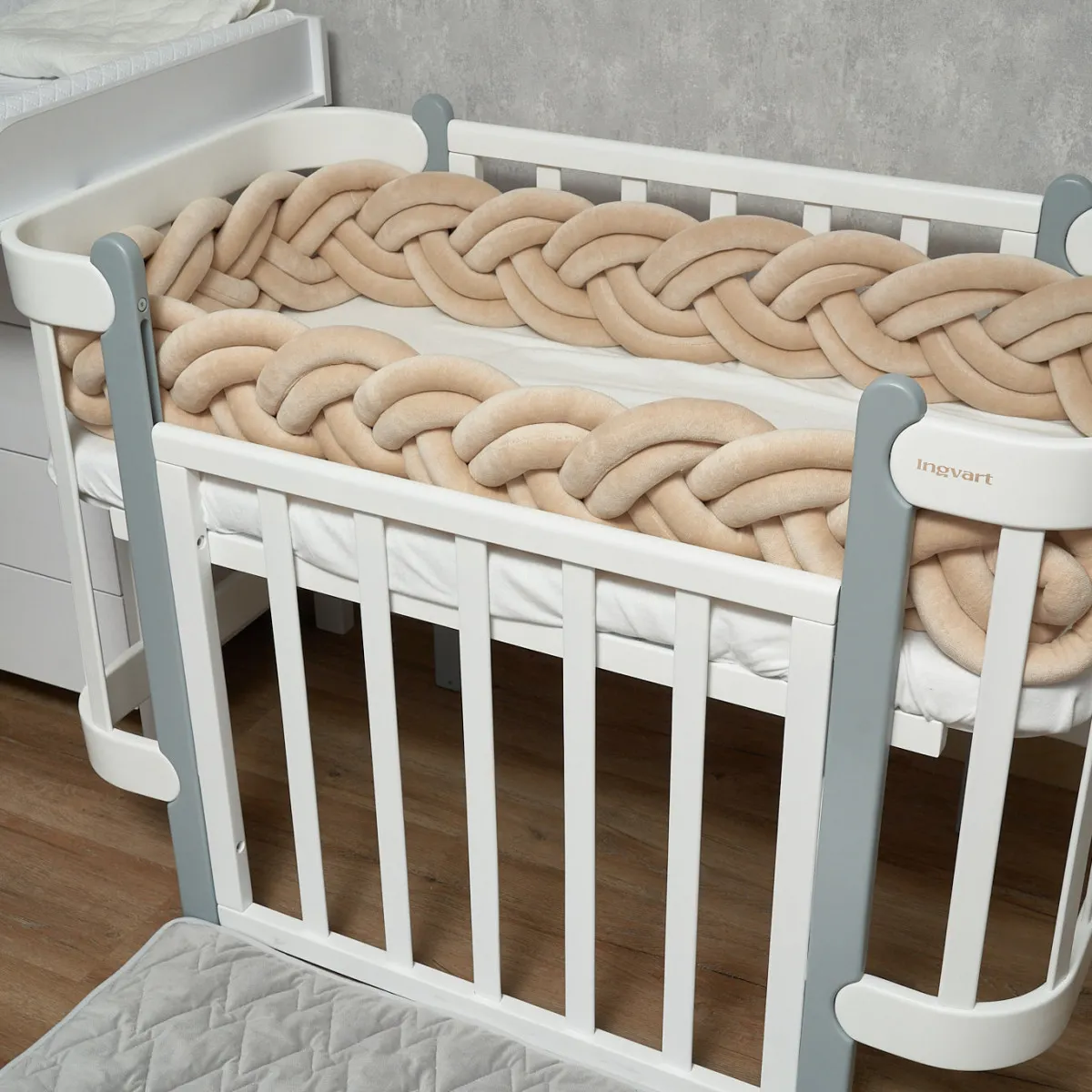 Бампер - косичка Twins 3-х прядна подвійна 240 см 2020K32-240-02, беж
