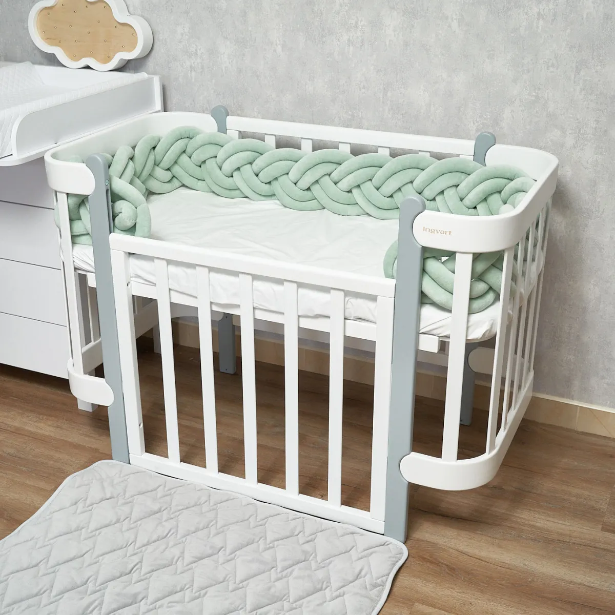 Бампер - косичка Twins 3-х прядна подвійна 240 см 2020K32-240-14, ментол