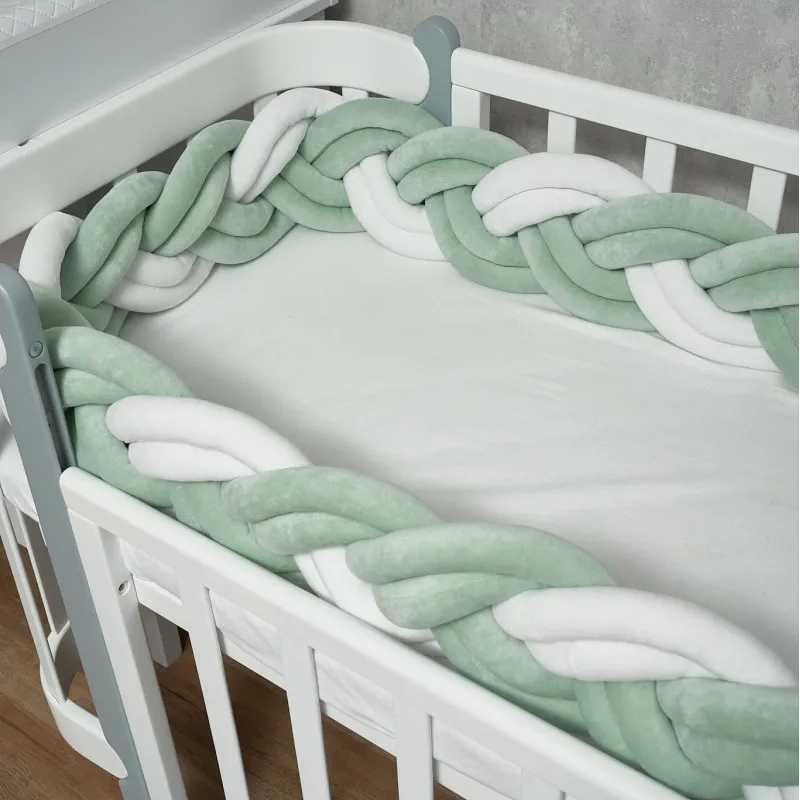 Бампер - косичка Twins 3-х прядна подвійна 260 см 2020K32-260-0114, білий/ментол
