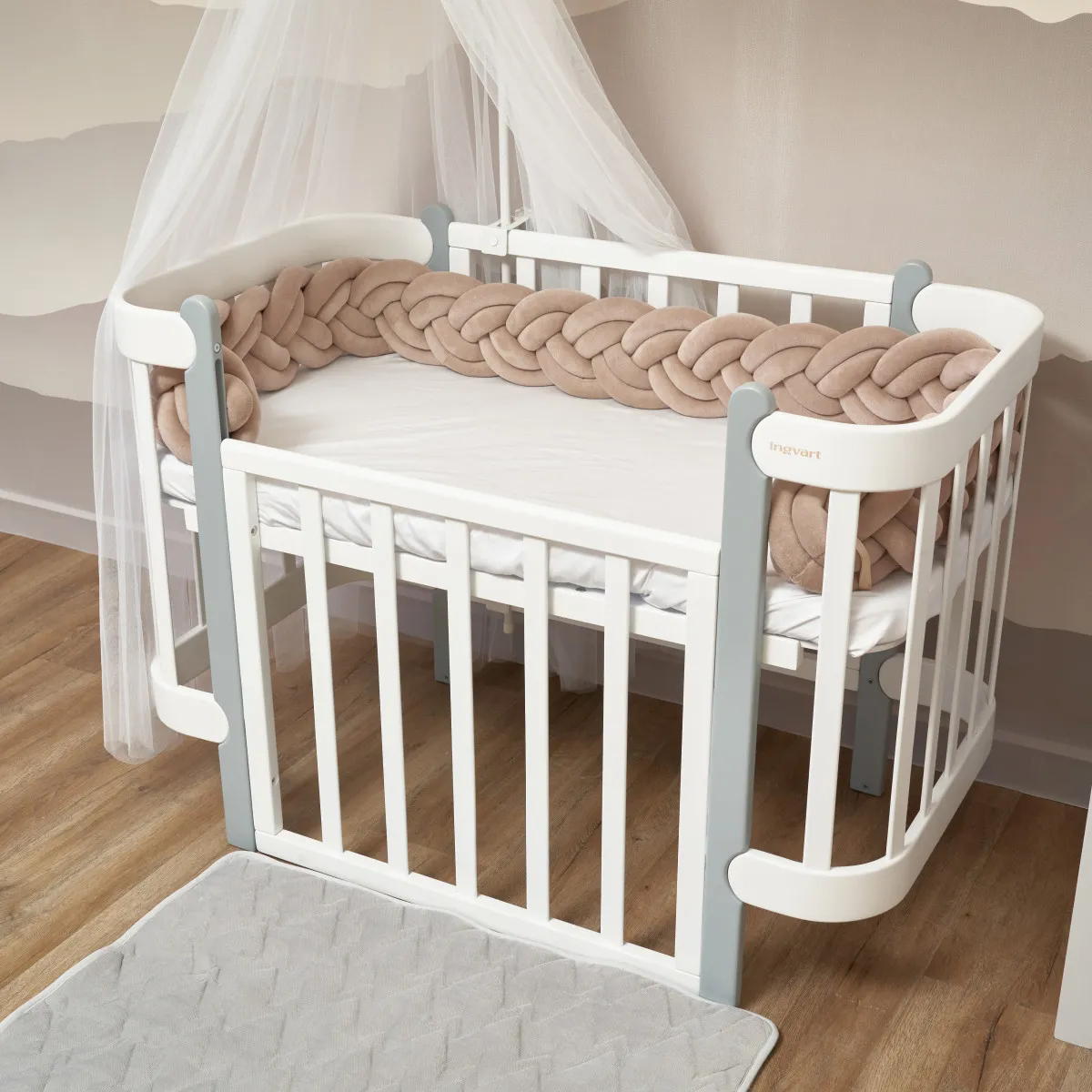 Бампер - косичка Twins 3-х прядна подвійна 260 см 2020K32-260-02, беж