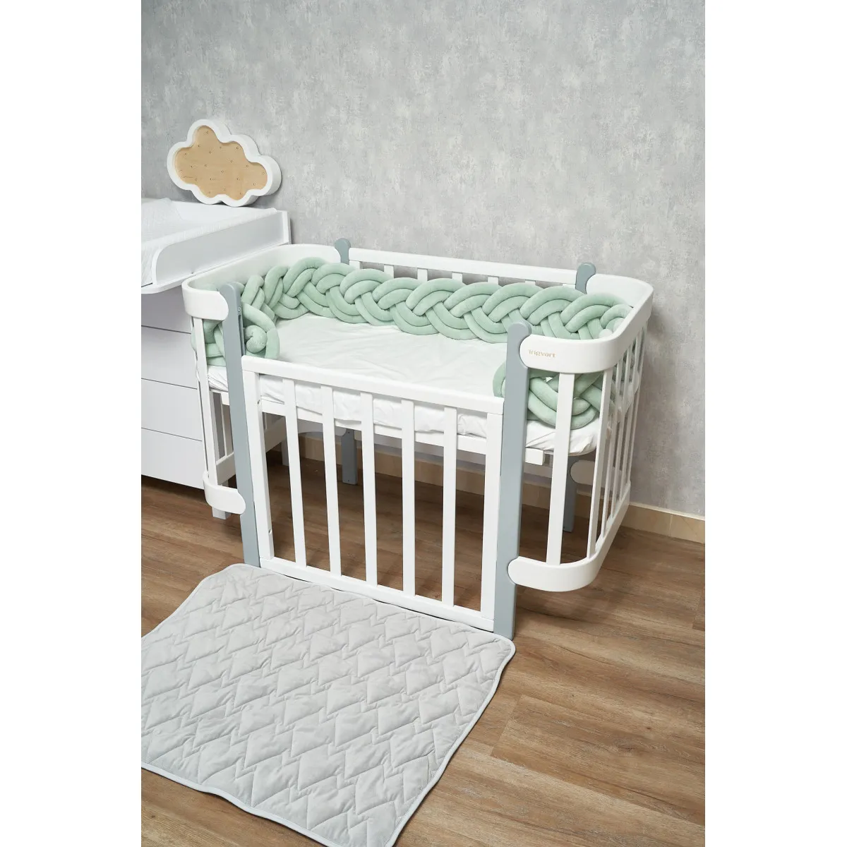 Бампер - косичка Twins 3-х прядна подвійна 260 см 2020K32-260-14, ментол