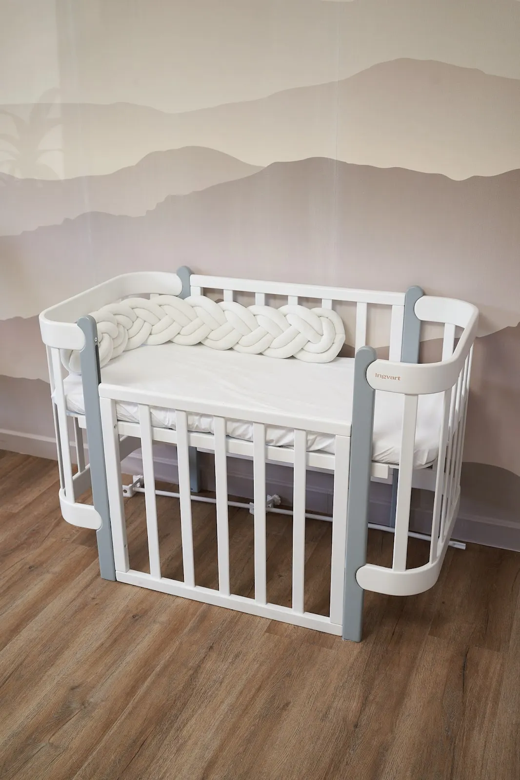 Бампер - косичка Twins 3-х прядна подвійна 120 см 2020-K3-2-120-01, white