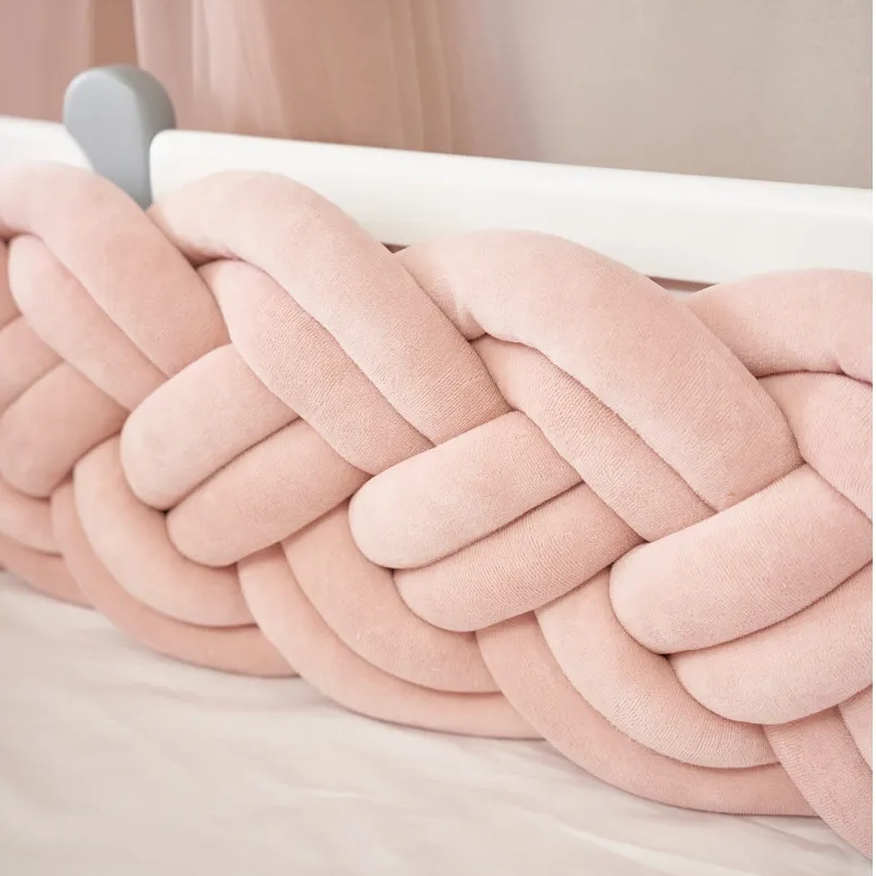 Бампер - косичка Twins 4-х прядна подвійна 240 см 2020-K4-2-240P-24, powder pink