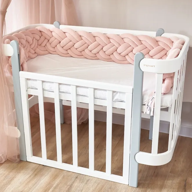 Бампер - косичка Twins 4-х прядная двойная 240 см 2020-K4-2-240P-24, powder pink