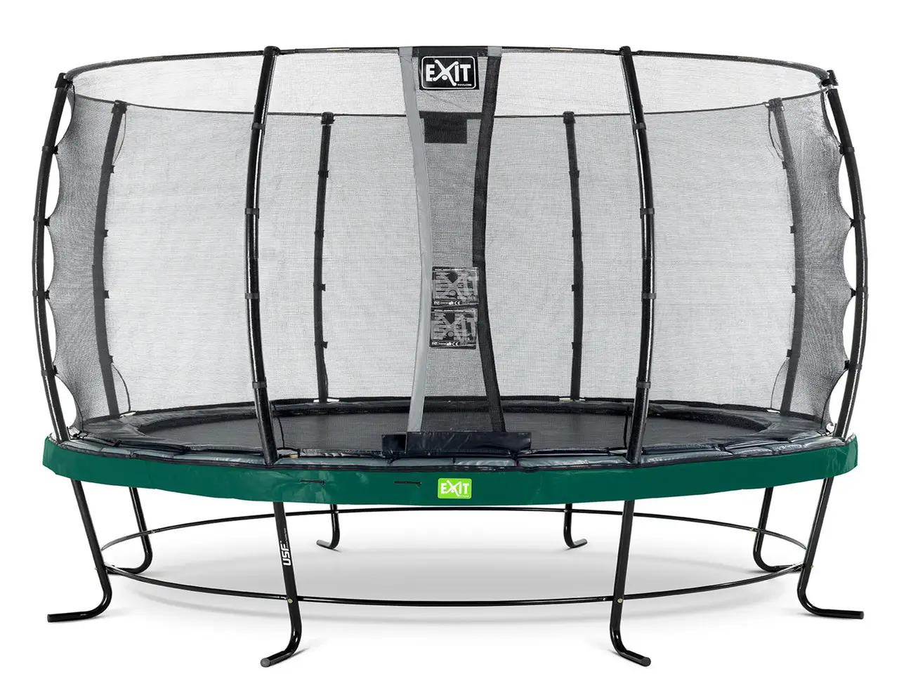 Батут c защитной сеткой Exit Elegant 427 см green