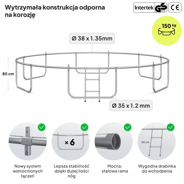 Батут Zipro Jump Pro Premium с внутренней сеткой 14FT 435 см
