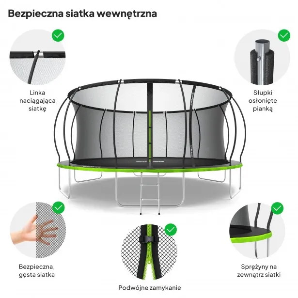 Батут Zipro Jump Pro Premium с внутренней сеткой 16FT 496 см