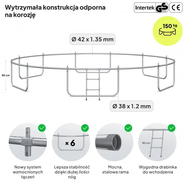 Батут Zipro Jump Pro Premium с внутренней сеткой 16FT 496 см