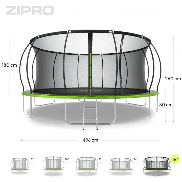 Батут Zipro Jump Pro Premium с внутренней сеткой 16FT 496 см