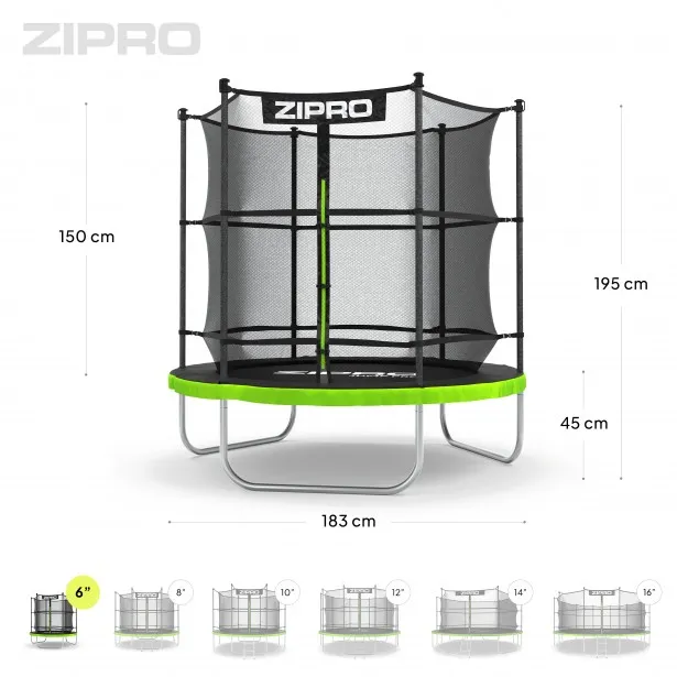 Батут ZIPRO Jump Pro с внутренней сеткой 6FT 183 см