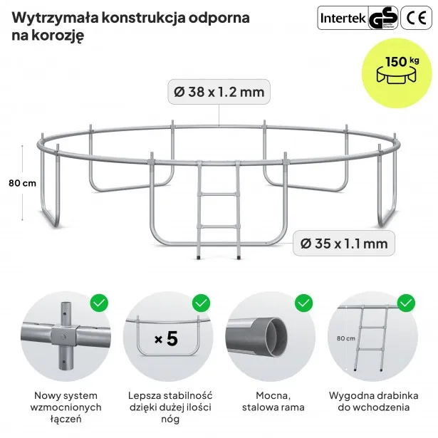 Батут ZIPRO Jump Pro с внутренней сеткой 12FT 374 см
