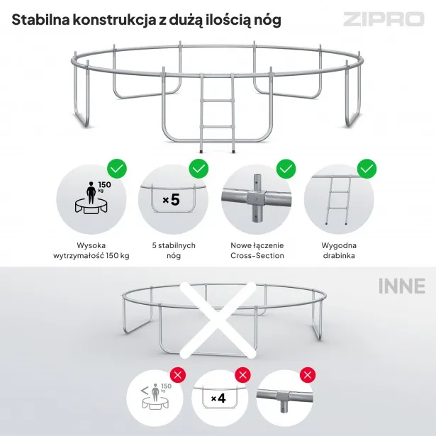 Батут ZIPRO Jump Pro с внутренней сеткой 12FT 374 см