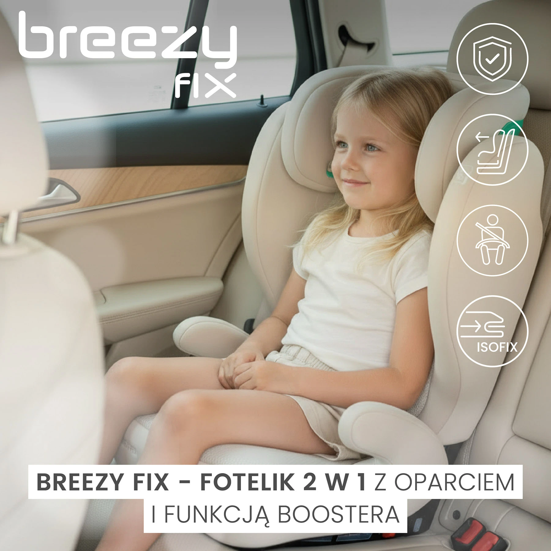 Автокресло Caretero Breezy Fix i-Size BLACK (100-150 см)