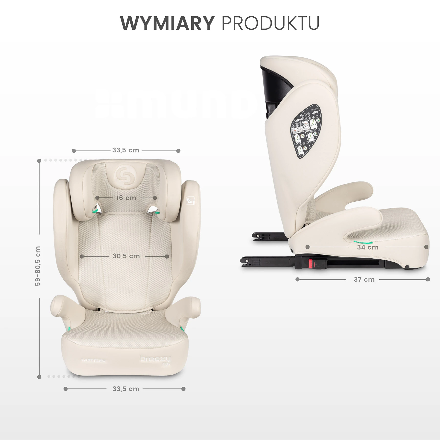 Автокресло Caretero Breezy Fix i-Size BLACK (100-150 см)