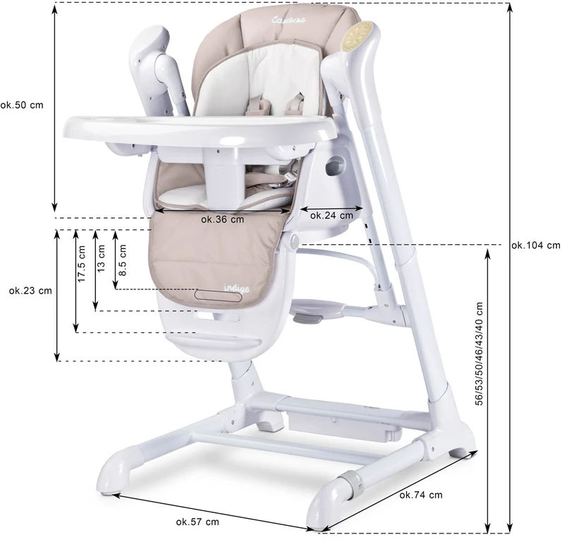 Дитячий стільчик для годування Caretero Indigo Black Wine