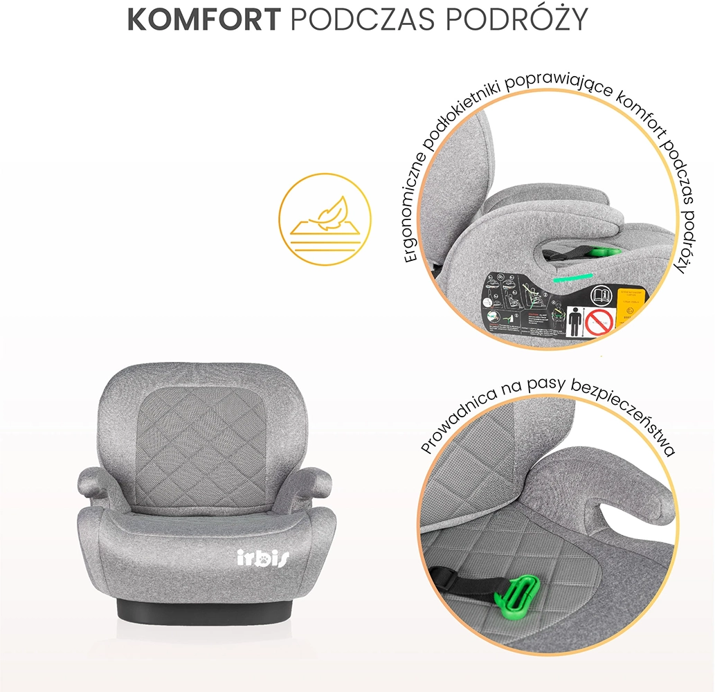 Автокрісло бустер Caretero Irbis I-SIZE (125-150 см) Black
