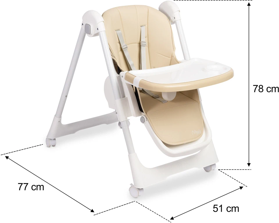 Стільчик для годування Caretero Megalo Beige