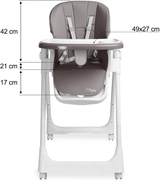 Стільчик для годування Caretero Megalo Dark Grey