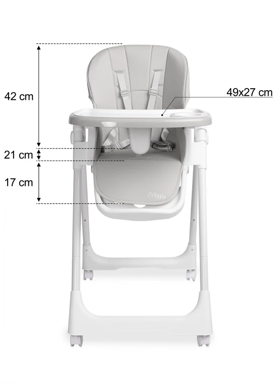 Стільчик для годування Caretero Megalo Light Grey
