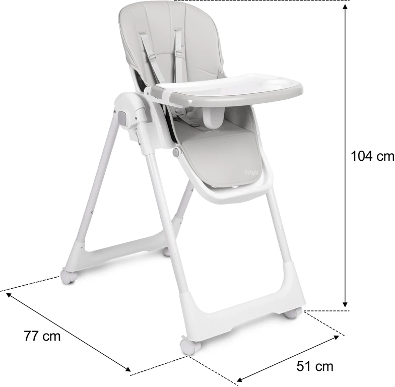 Стільчик для годування Caretero Megalo Light Grey