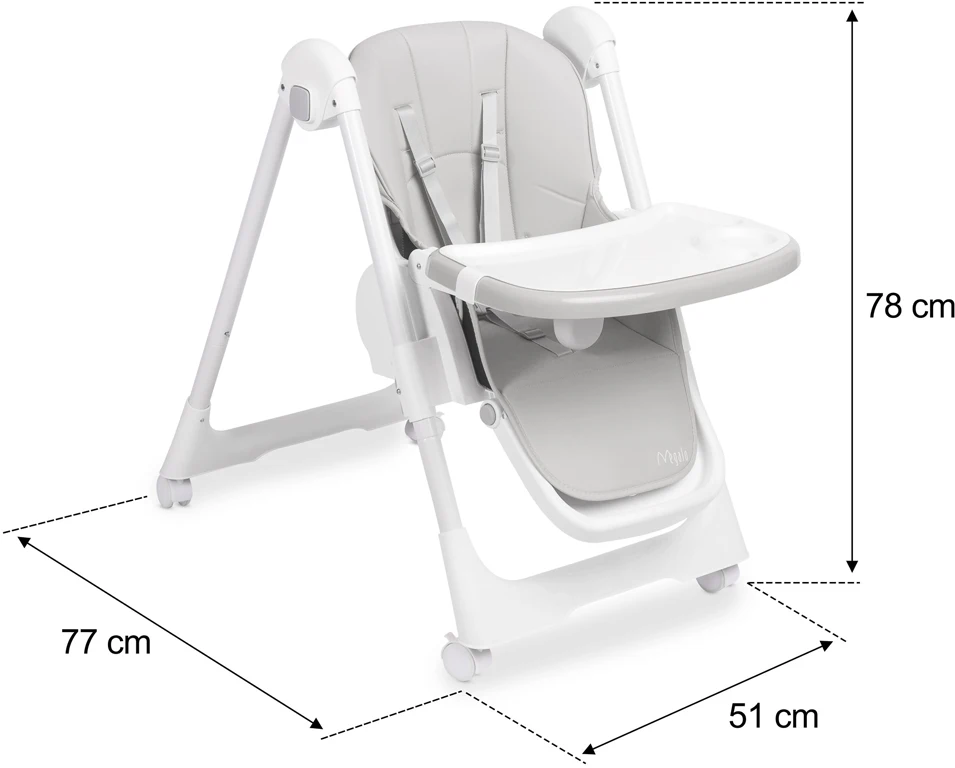 Стільчик для годування Caretero Megalo Light Grey