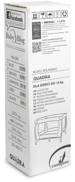 Манеж Caretero Quadra Black