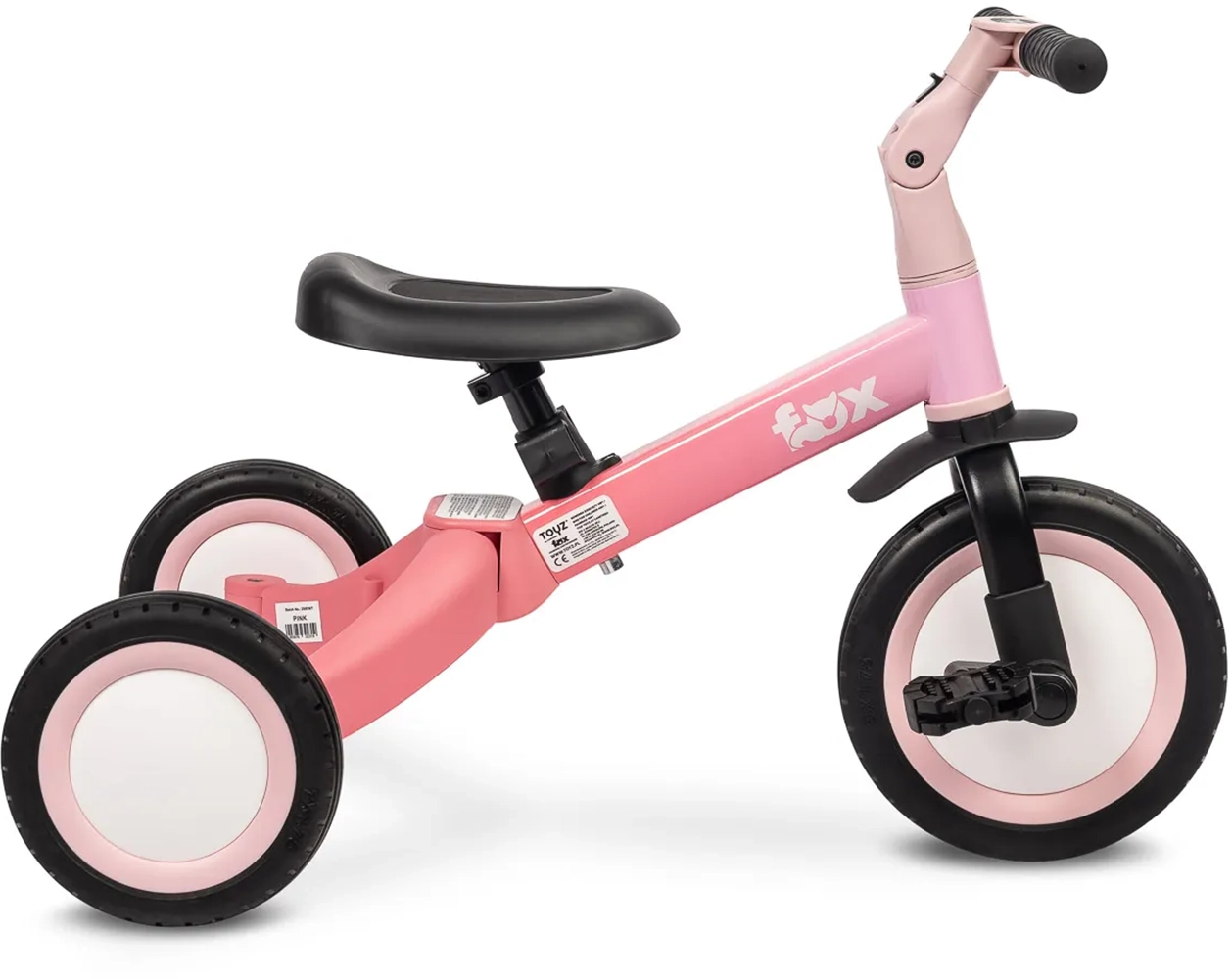 Триколісний велосипед 4 в 1 Caretero (Toyz) Fox Pink