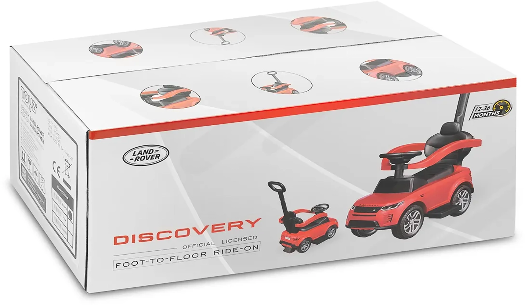 Машинка для катання Caretero (Toyz) LAND ROVER з батьківською ручкою White