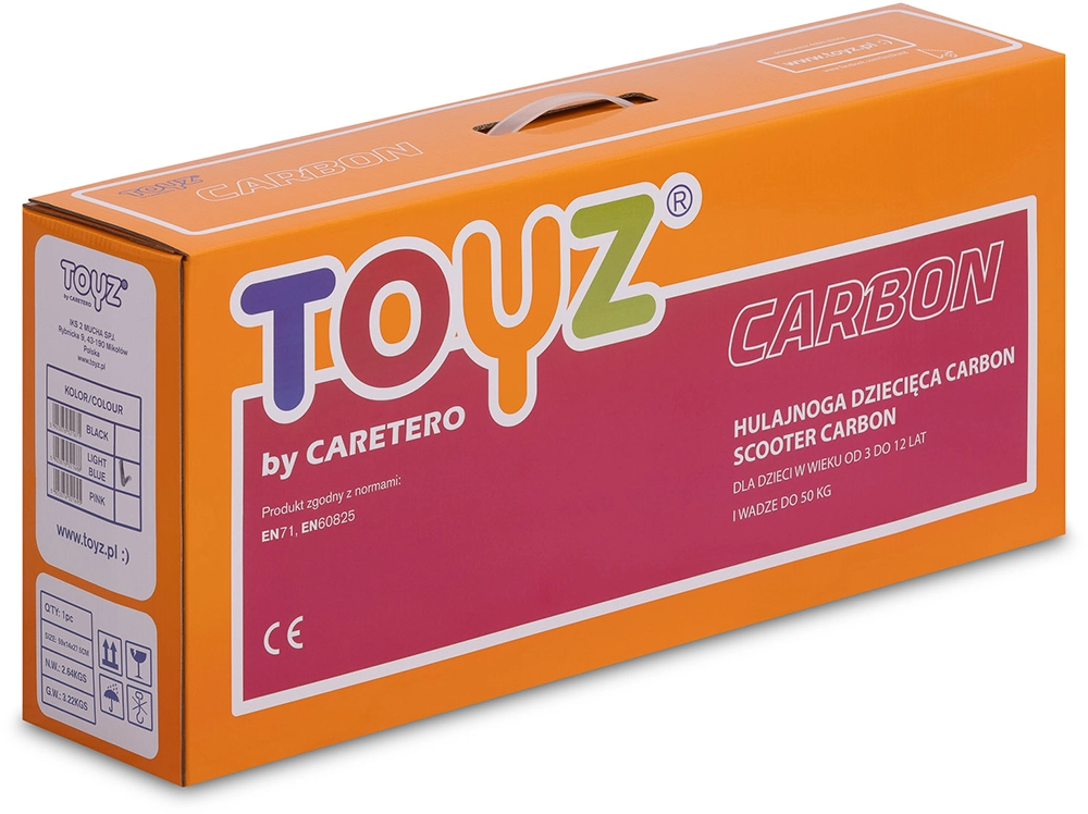 Трехколесный самокат Caretero (Toyz) Carbon Light Blue
