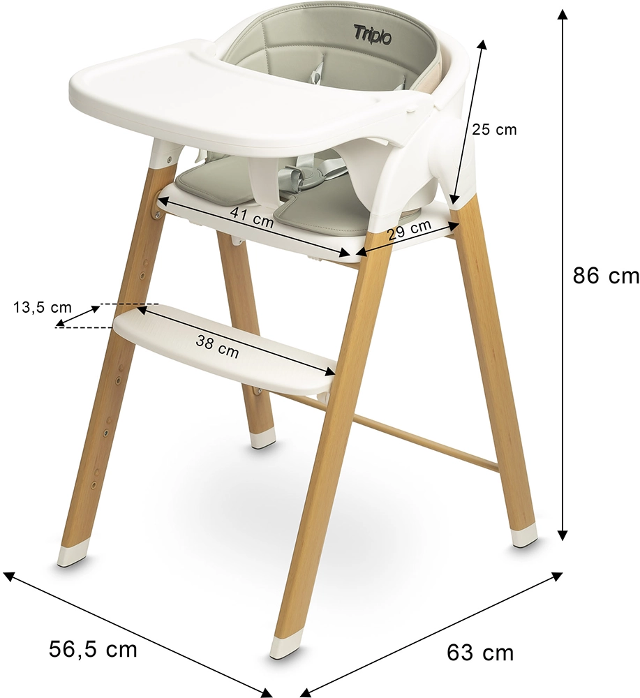 Стільчик для годування 3 в 1 Caretero Triplo Grey