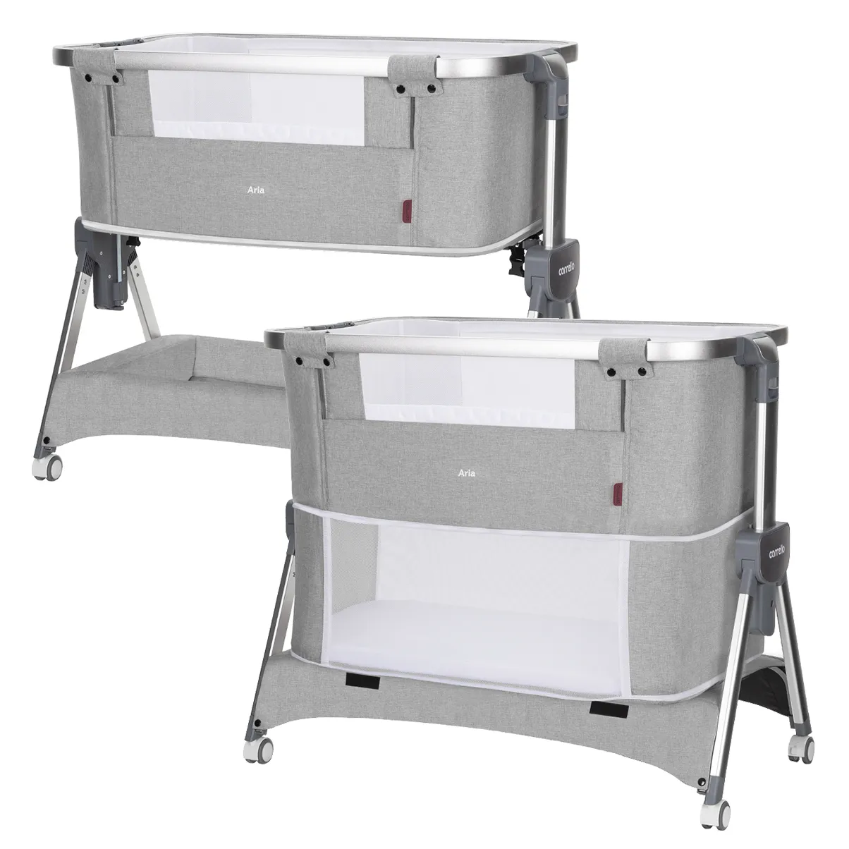 Приставная кроватка Carrello Aria CRL-16401 Silver Grey