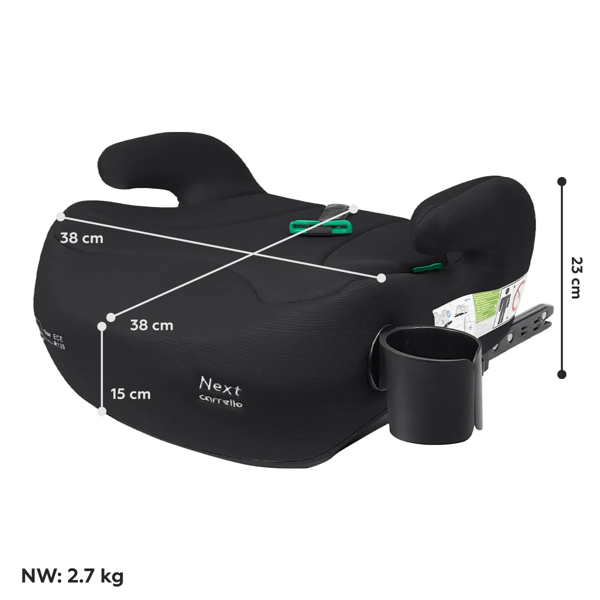 Автокресло-бустер Carrello Next CRL-16011 Midnight Black i-Size ISOFIX 125-150см