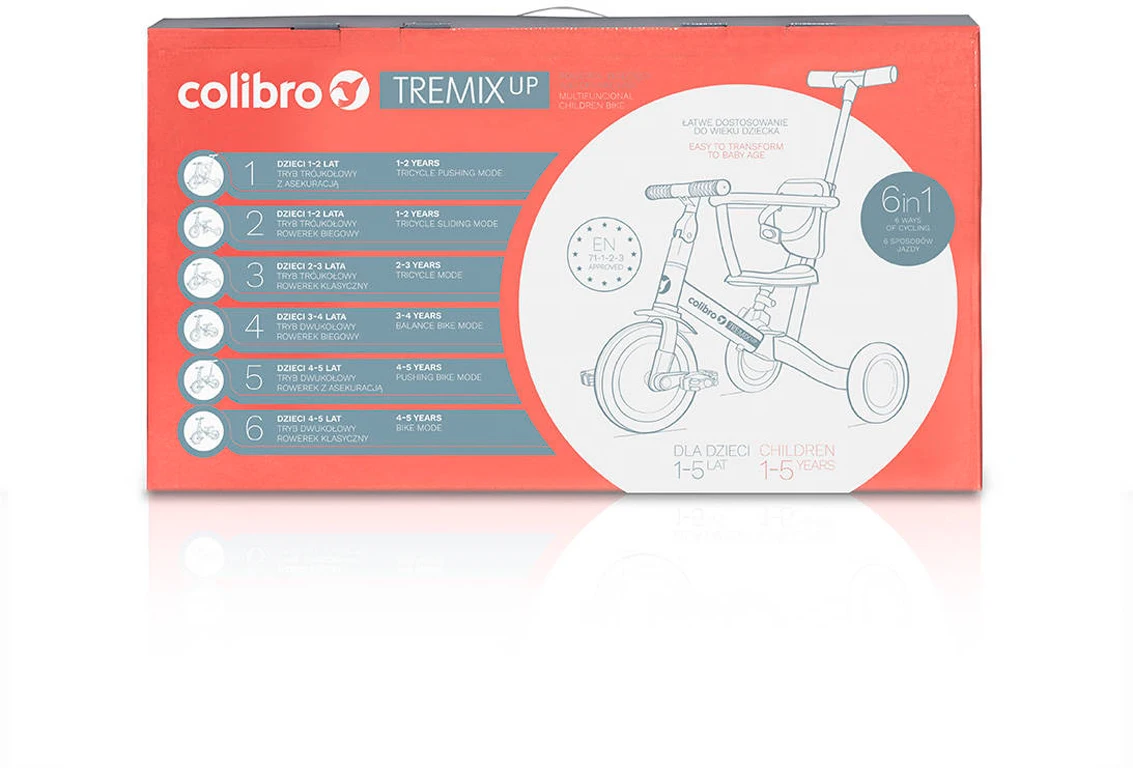 Дитячий велосипед Colibro TREMIX UP 6 в 1, Rose