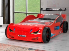 Детская кровать машина MUSVENUS Суперкар Turbo red с подсветкой, музыкой, пультом